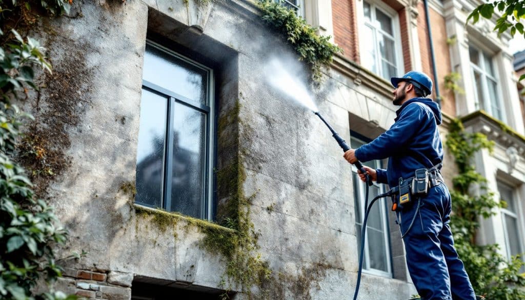 expert en nettoyage façade à nantes, spécialisé en ravalement et démoussage pour redonner éclat et protection à vos murs extérieurs.