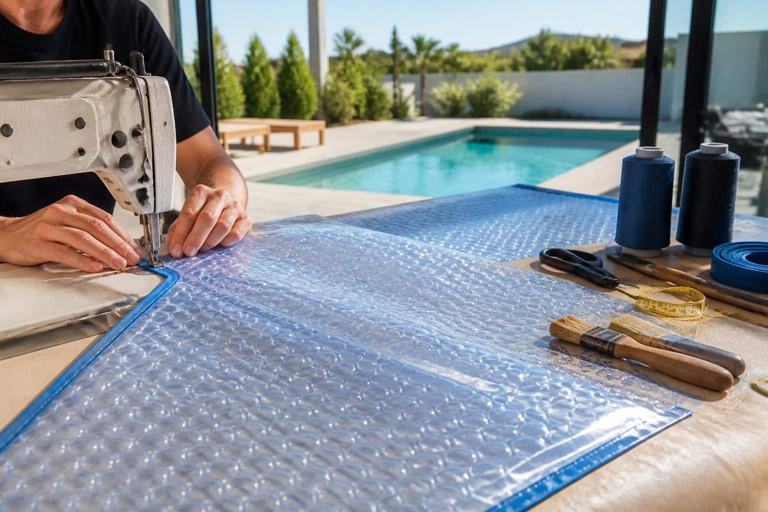 apprenez à coudre une bâche à bulle pour piscine de manière simple et durable grâce à notre guide étape par étape, idéal pour protéger et prolonger la vie de votre couverture.