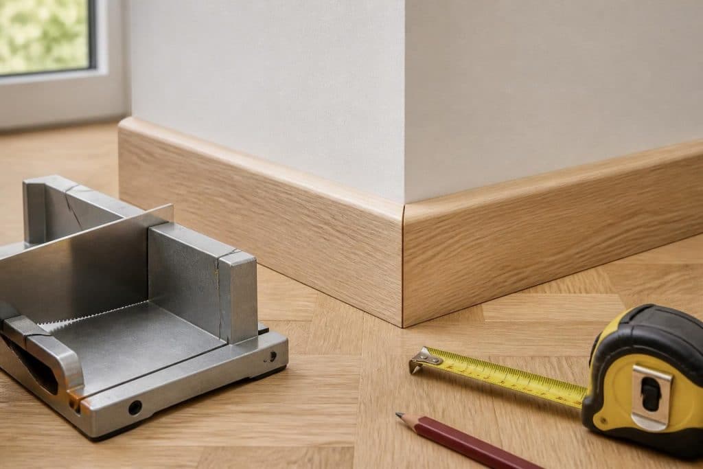 apprenez à couper les plinthes en angle avec des techniques précises pour un assemblage parfait et un fini professionnel dans vos travaux de rénovation.