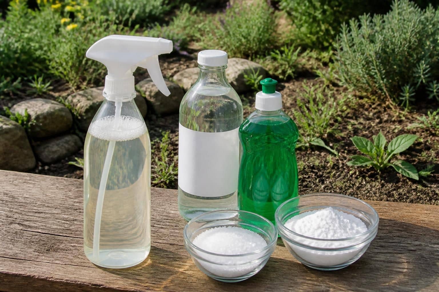 découvrez une recette efficace de désherbant naturel maison à base de vinaigre, sel, bicarbonate et produit vaisselle pour éliminer les mauvaises herbes sans produits chimiques.