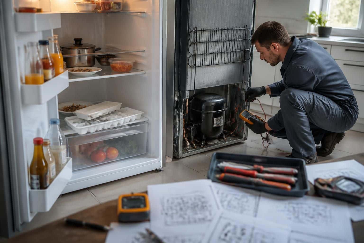 découvrez les causes possibles pour lesquelles votre frigo ne refroidit plus malgré un moteur en marche, et trouvez des solutions efficaces pour réparer votre appareil rapidement.