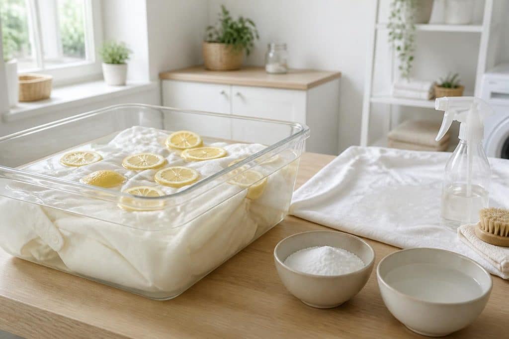 découvrez des méthodes naturelles efficaces et rapides pour blanchir votre linge jauni. astuces simples et écologiques pour redonner éclat et fraîcheur à vos vêtements.