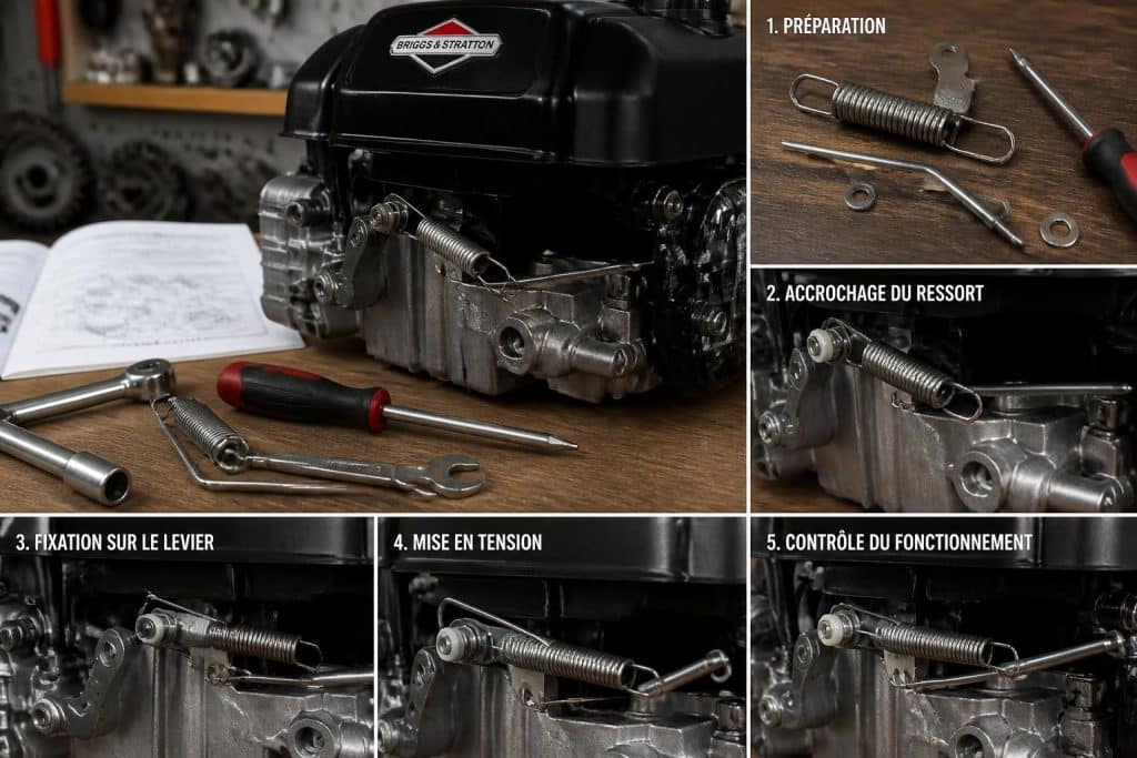 découvrez les étapes détaillées et conseils pratiques pour le montage du ressort régulateur sur un moteur briggs et stratton, et assurez un fonctionnement optimal de votre moteur.