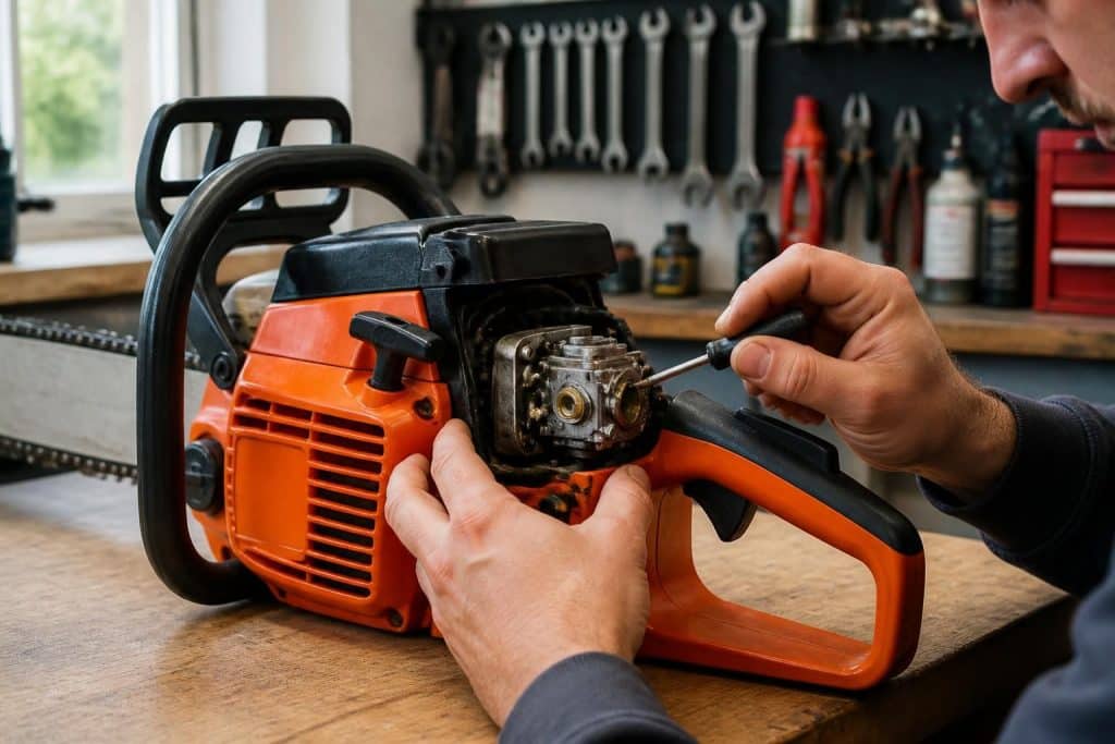 découvrez une méthode simple et efficace pour le réglage du carburateur de votre tronçonneuse, garantissant un moteur performant et une utilisation optimale.